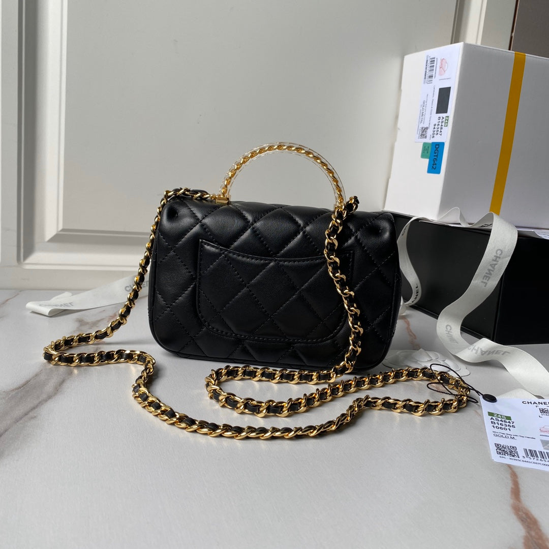 12CM CF mini 24s chain black crossbody handbag AS4847