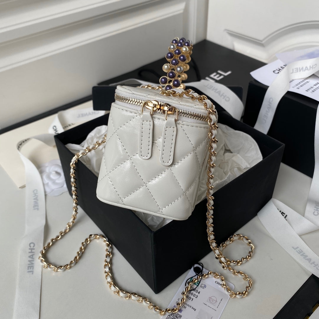 17CM white woc pearl handle hand-held shoulder bag Ap3804