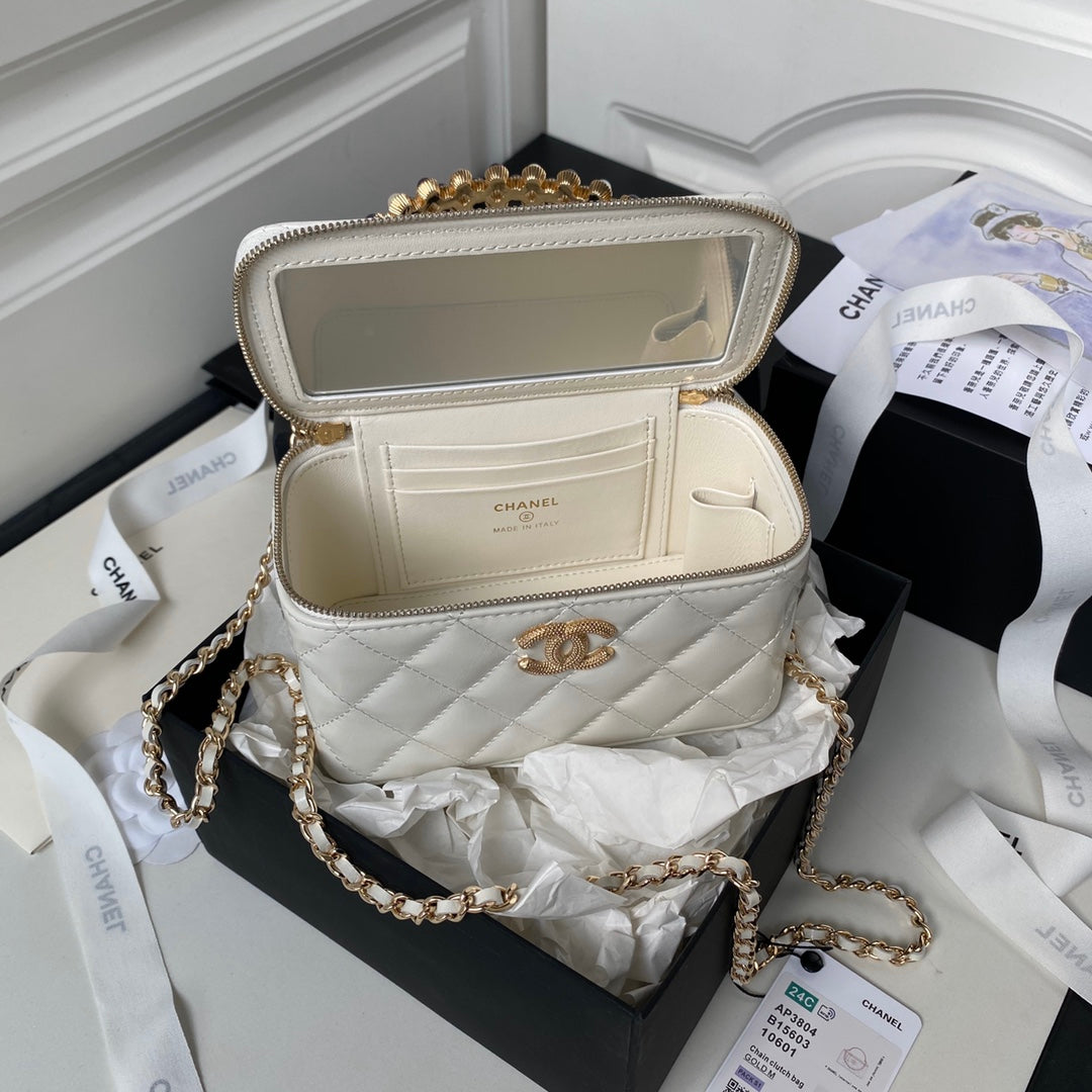 17CM white woc pearl handle hand-held shoulder bag Ap3804