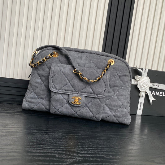 cha 38cm 24a cowboy grey shoulder bag as4812