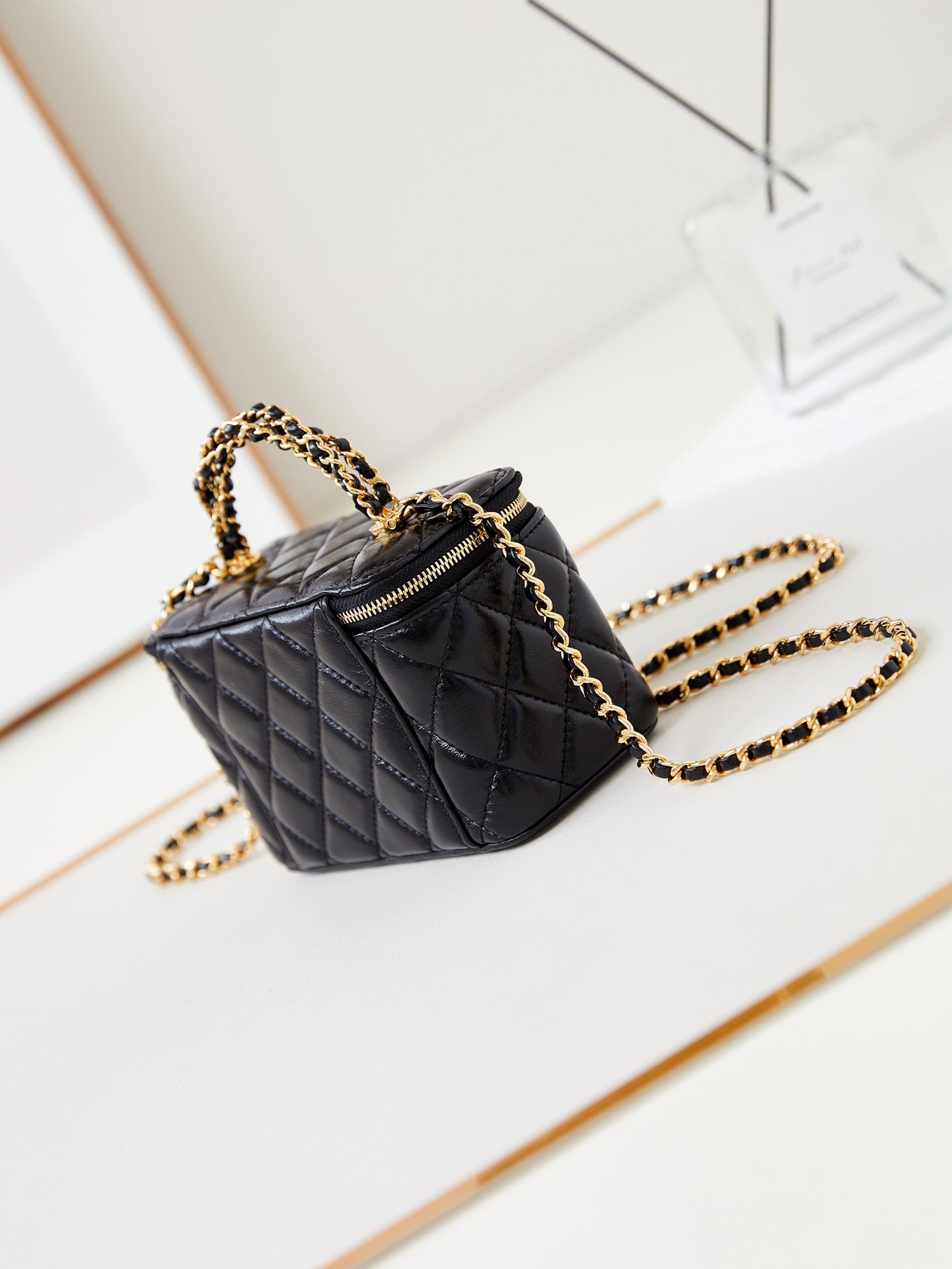 CHA 9.5CM black chain rectangular box bag AP4168