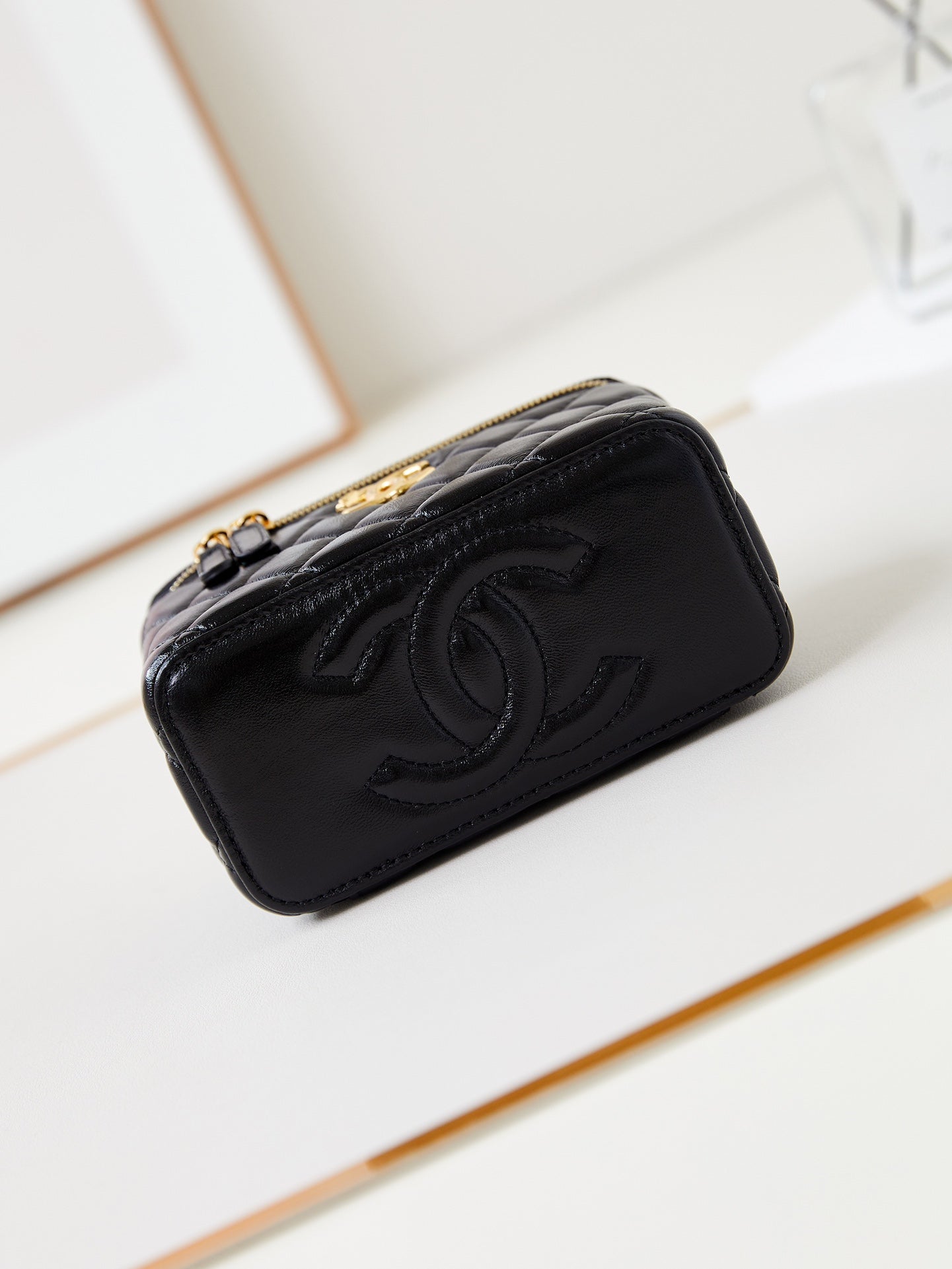 CHA 9.5CM black chain rectangular box bag AP4168