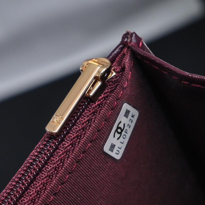 CHA 17CM Wine Red Chain Handheld Shoulder Bag AP4167