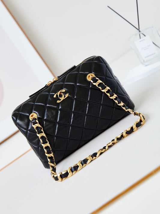 15CM black 24K chain underarm shoulder bag AS5152