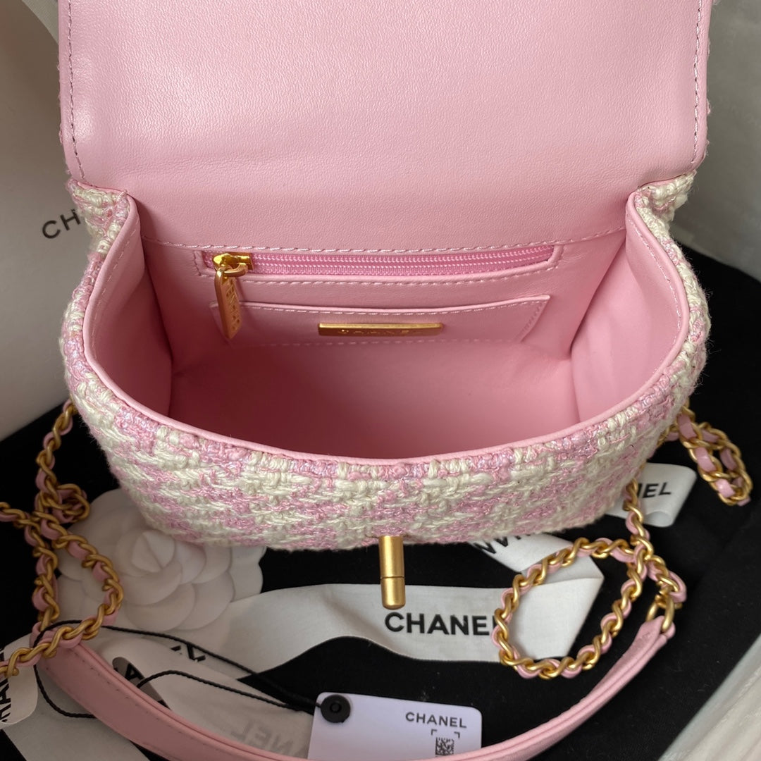 15CM pink 23S single shoulder handbag AS4035