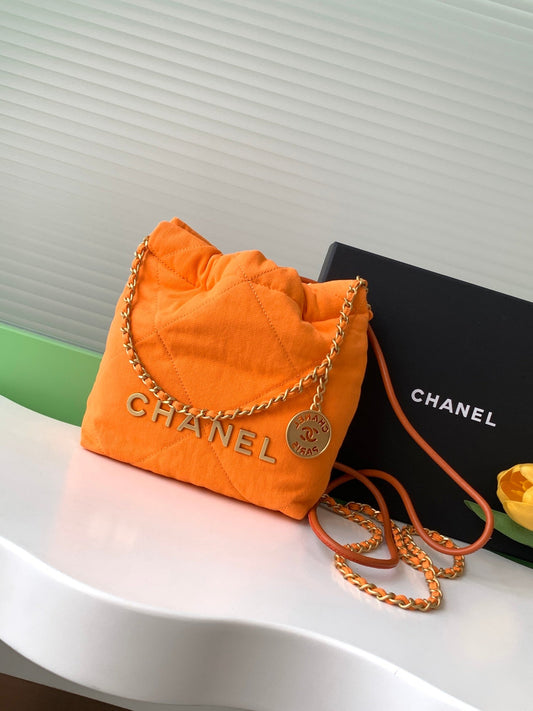 20CM Orange 25C Canvas Garbage Bag Shoulder Bag AS3980