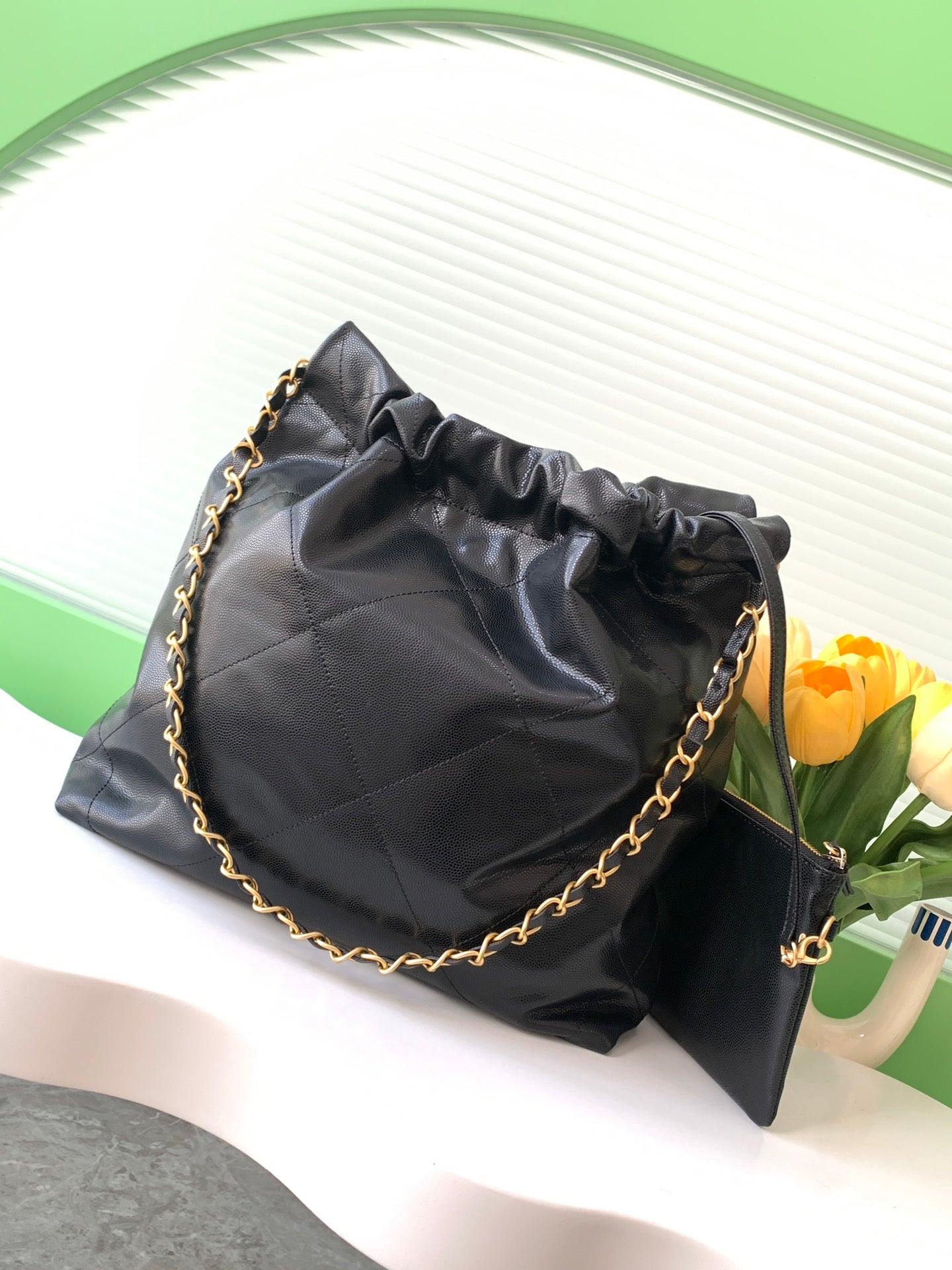 CHA 35CM Black Garbage Bag Handheld Shoulder Bag AS3260