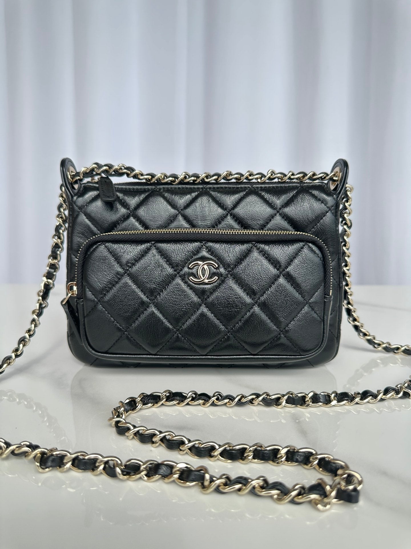 CHA 21CM black shoulder crossbody bag AS4349