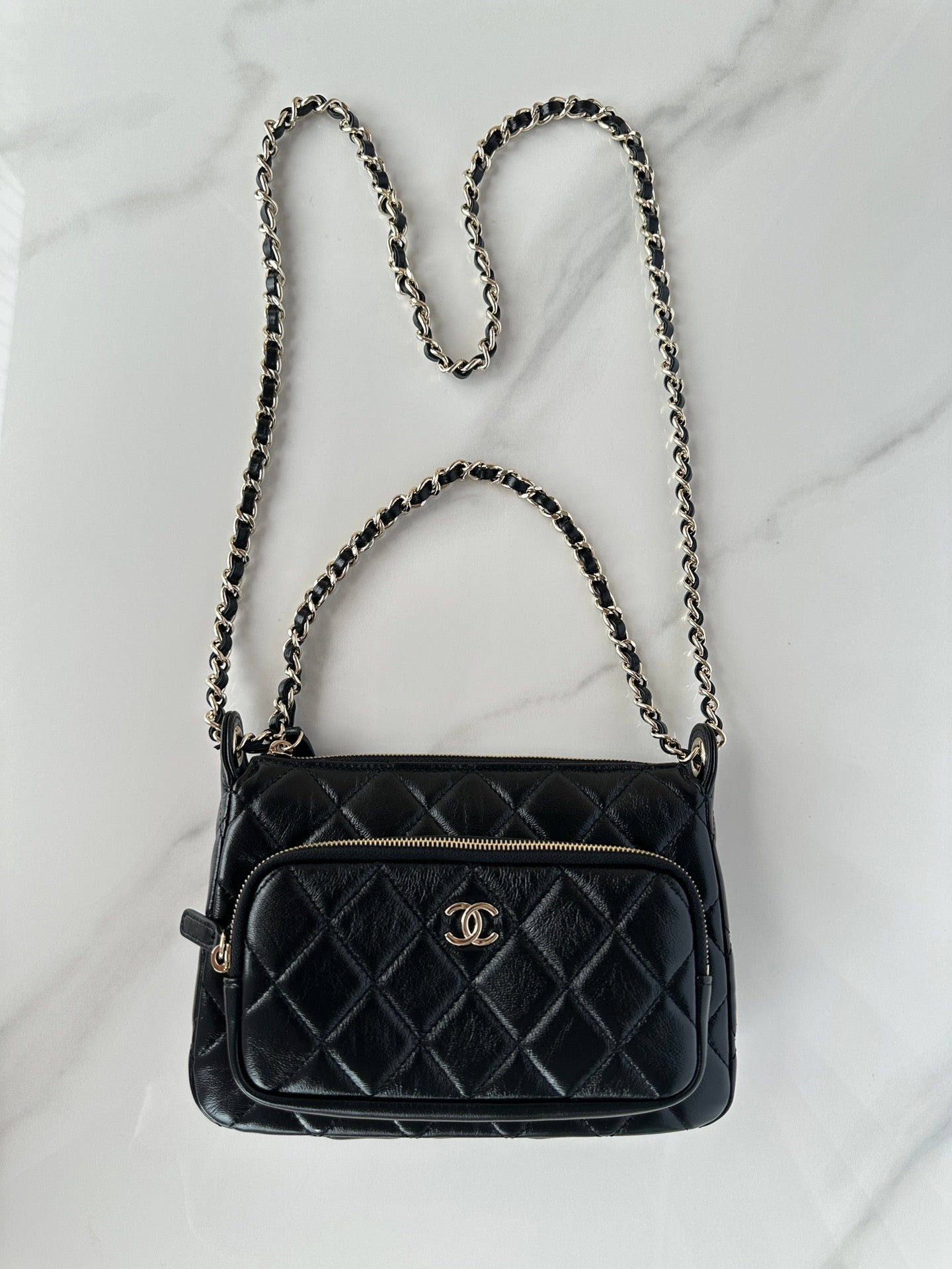 CHA 21CM black shoulder crossbody bag AS4349