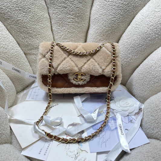 cha 16cm brown 24k teddy bear shoulder bag as5149