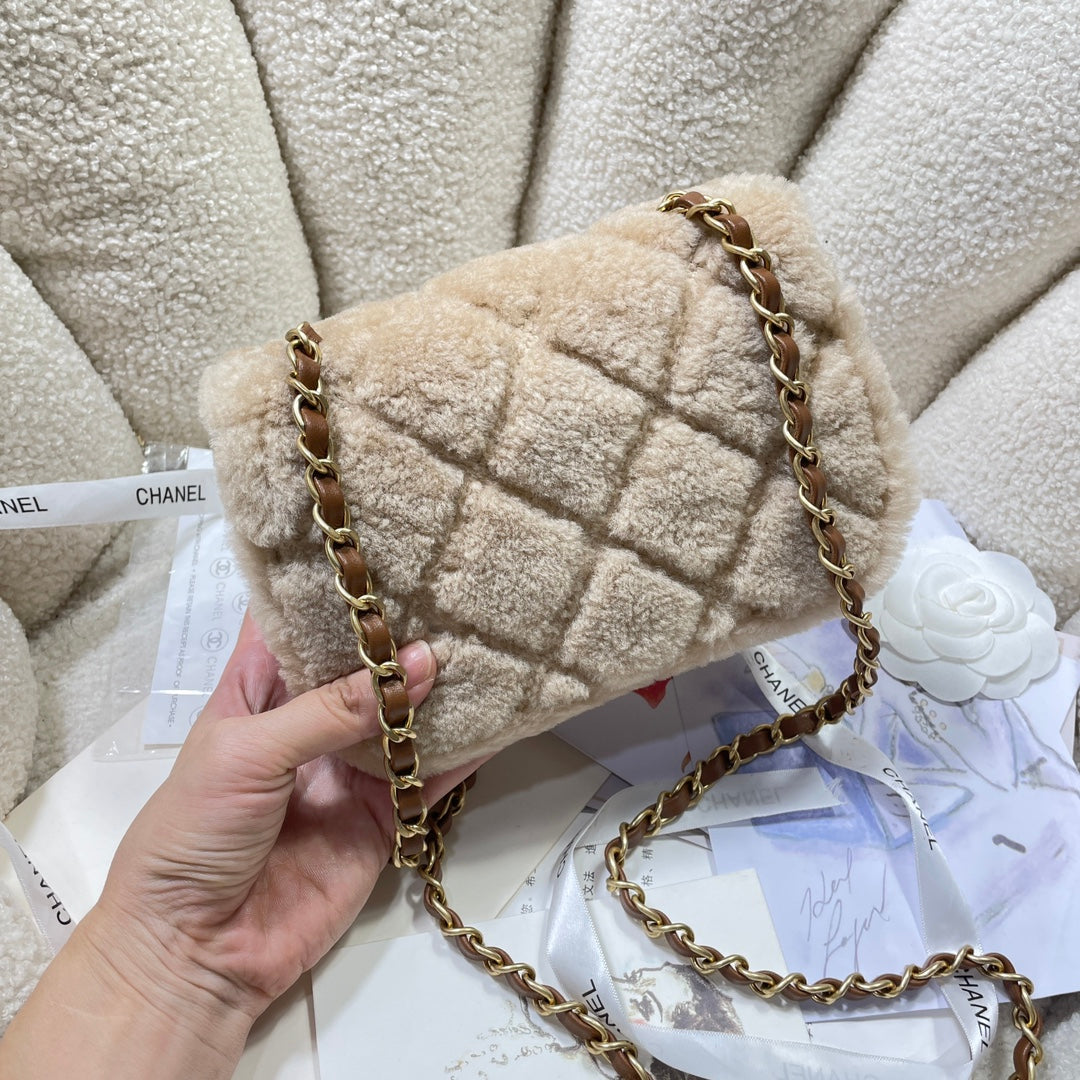 cha 18cm brown 24k cross shoulder bag as5148