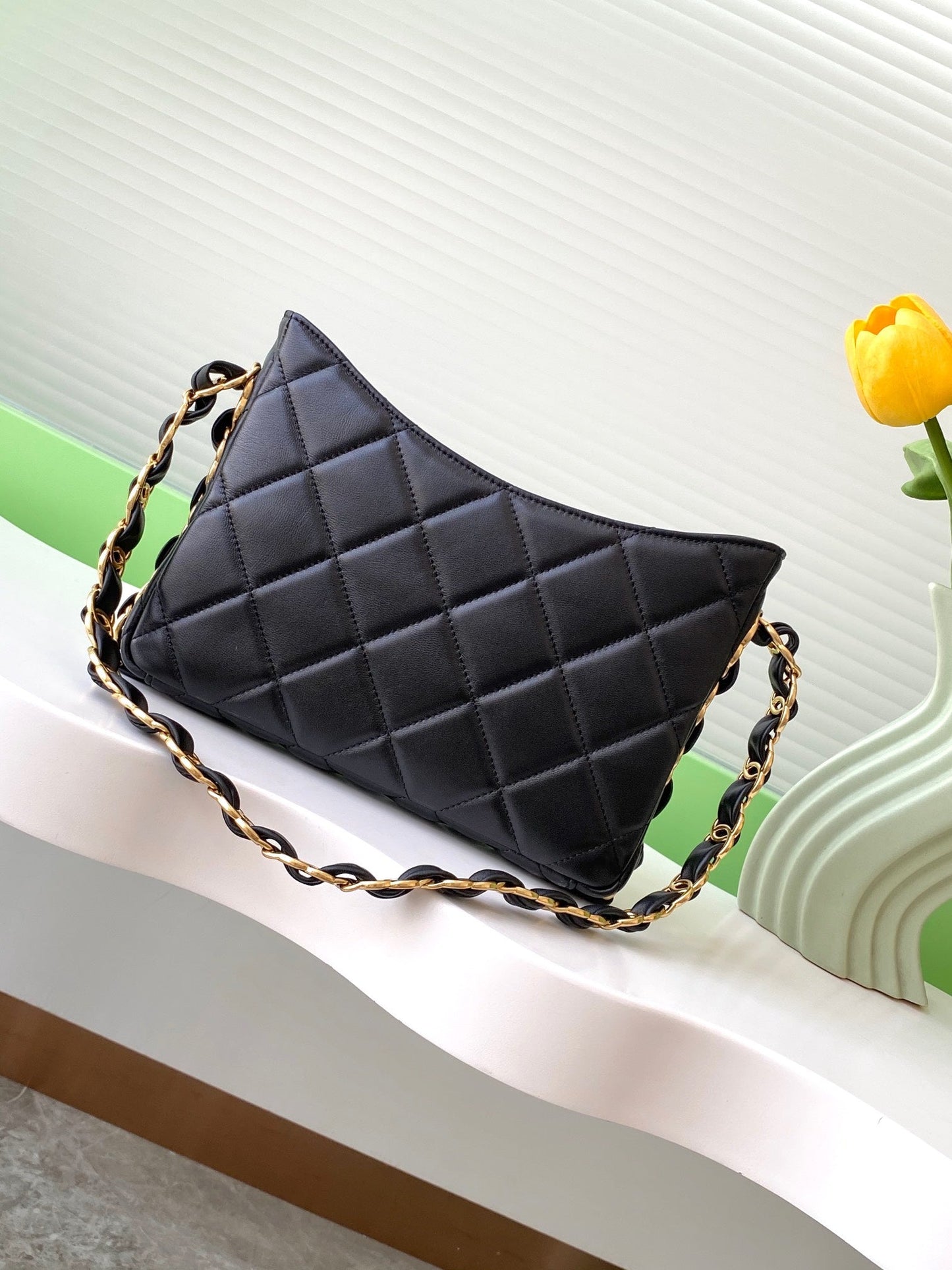 CHA 17CM Black Shoulder Underarm Bag AS5177