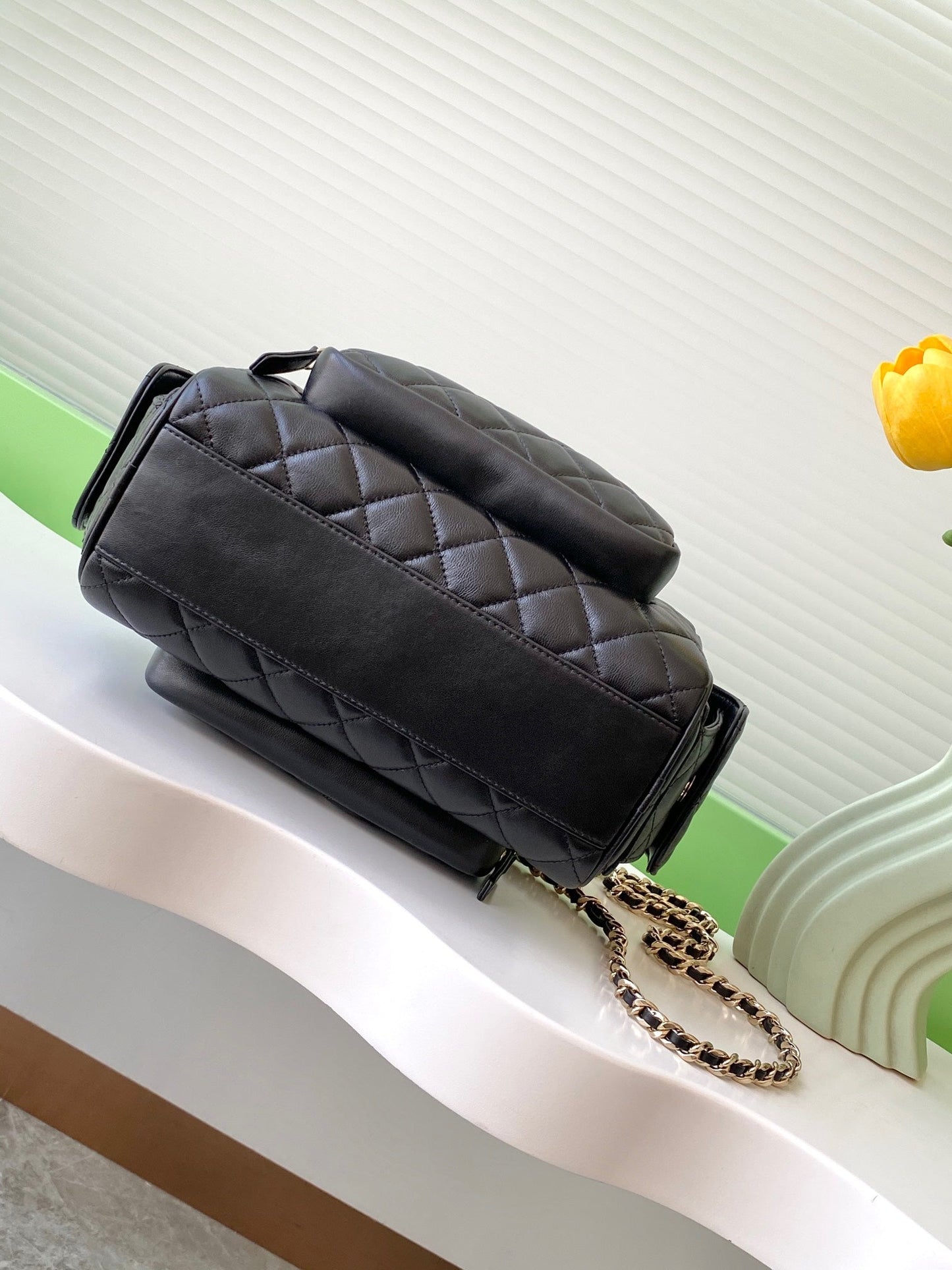 CHA 18CM Black 24K Bowling Handbag AS5156