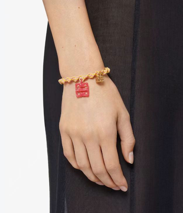 colored yellow gold hand rope sla189
