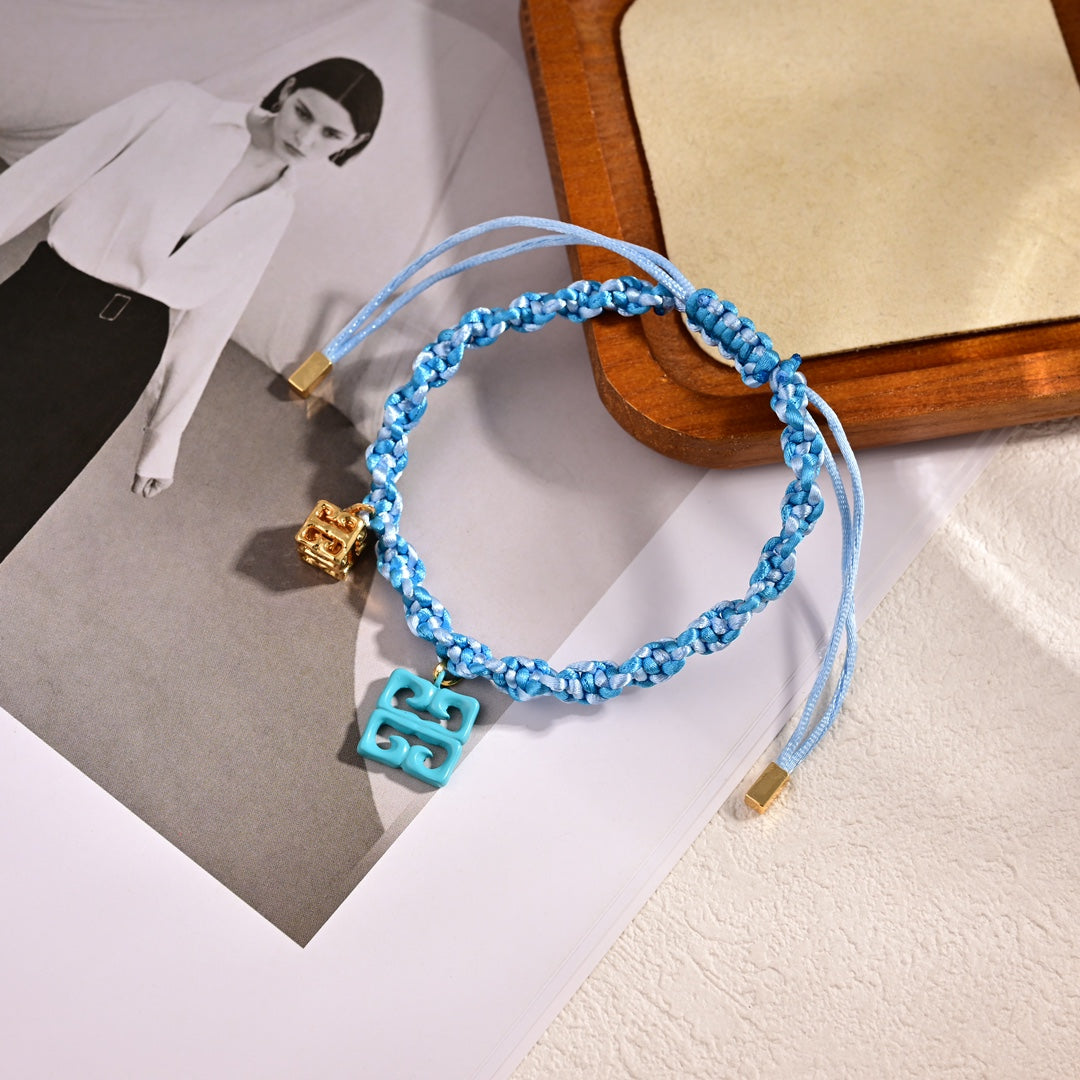 colored yellow gold hand rope sla189