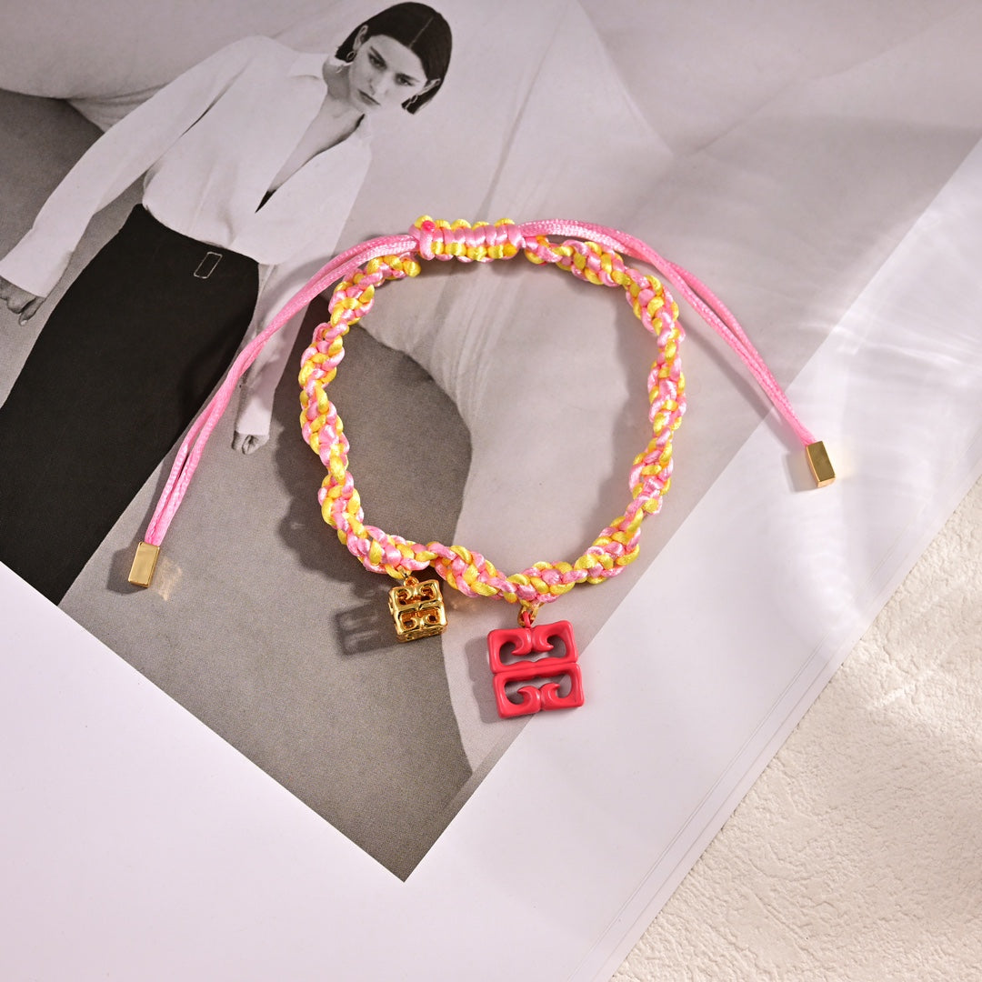 colored yellow gold hand rope sla189
