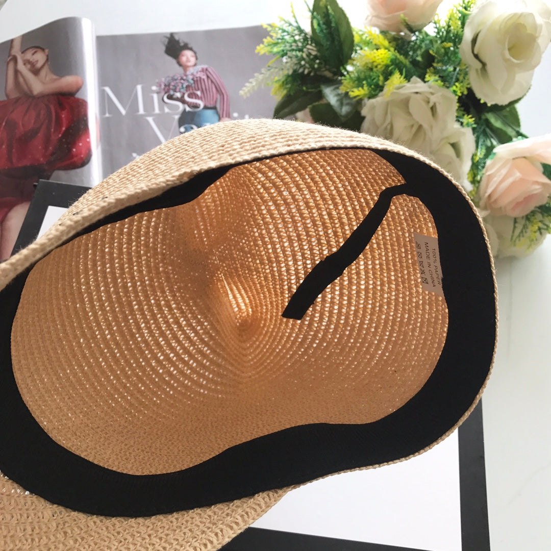 Michel woven straw hat super cute cat ear baseball cap MZA84