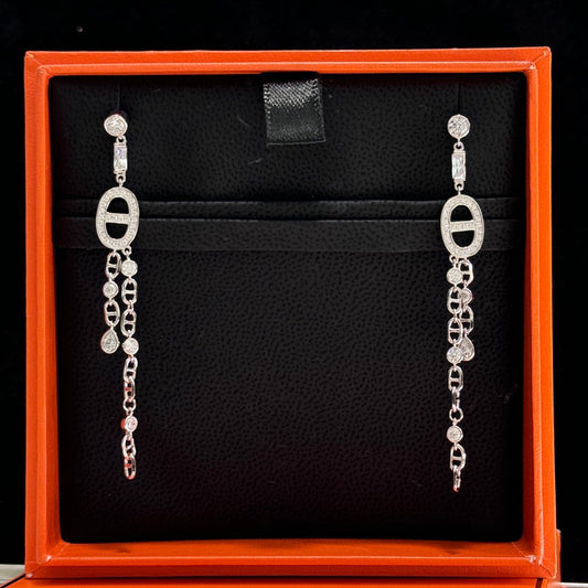 h family tassel double ear bone earrings eha720