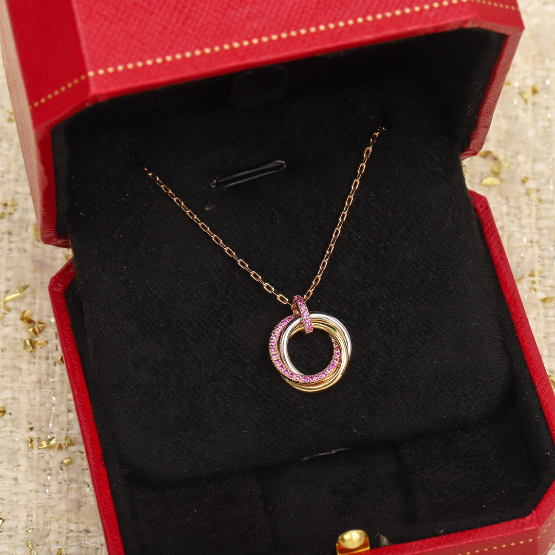 Rose gold three ring necklace XLA471