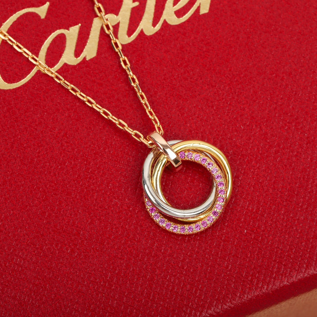 Rose gold three ring necklace XLA471