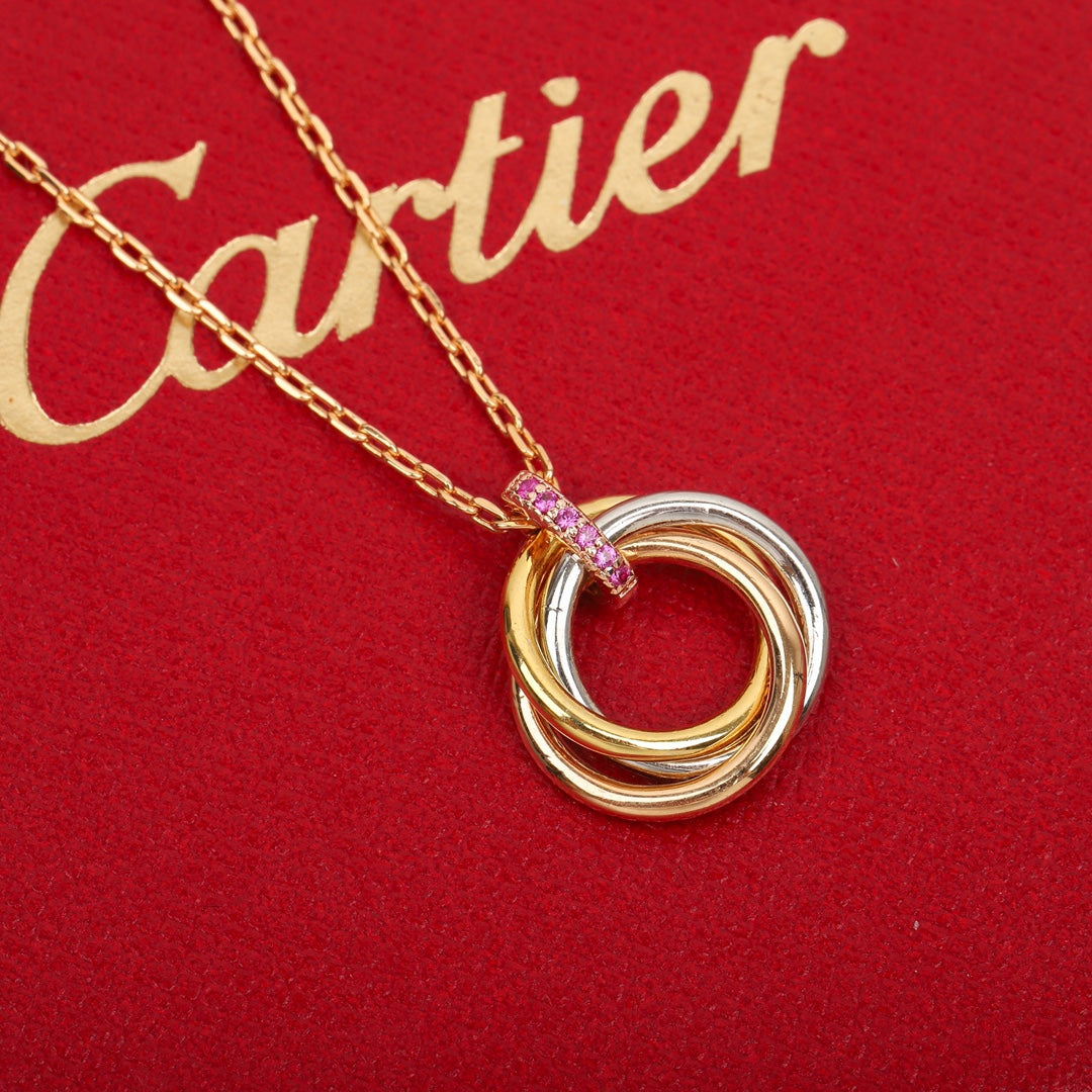 Rose gold three ring necklace XLA471