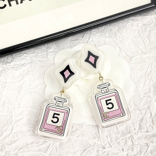 CHA Acrylic No.5 perfume Bottle Earrings EHA697