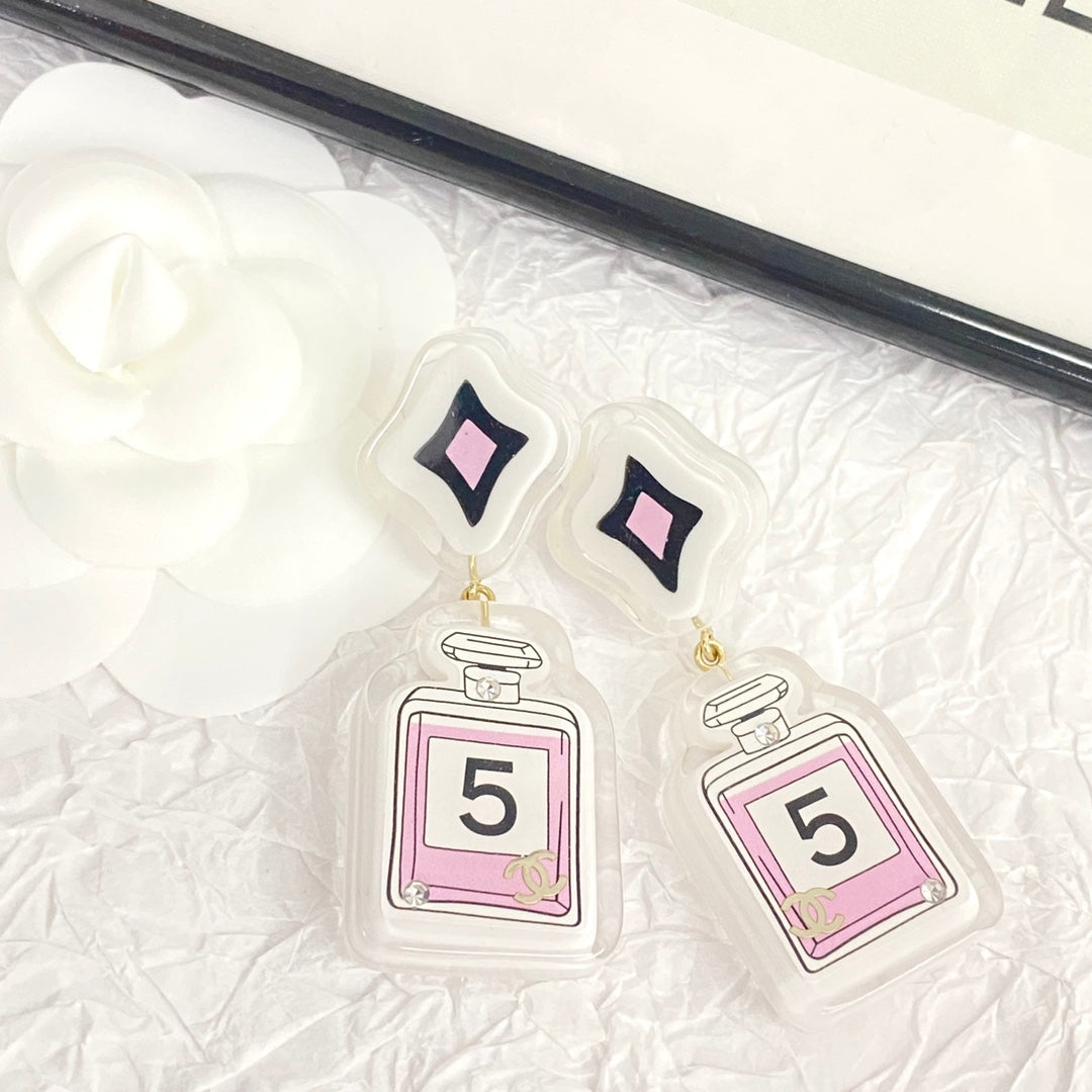 CHA Acrylic No.5 perfume Bottle Earrings EHA697