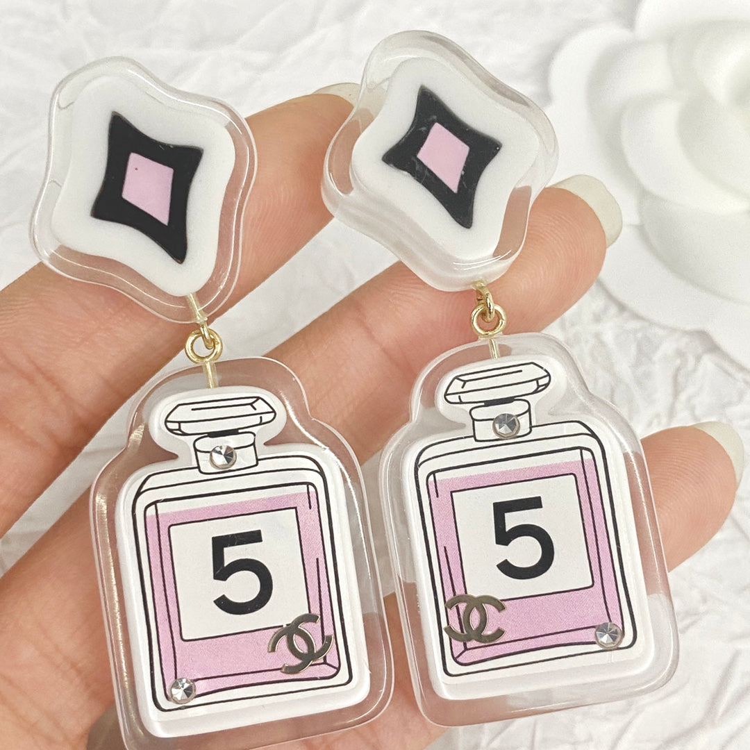 CHA Acrylic No.5 perfume Bottle Earrings EHA697