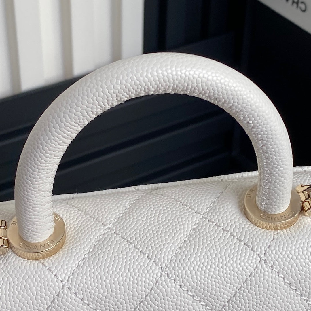 11.5CM white 24K ultra mini Coco handle shoulder bag Ap4244