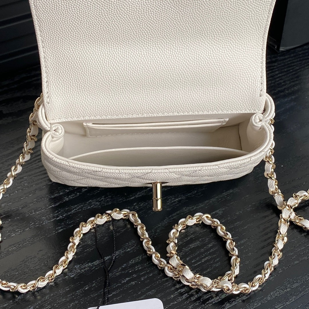 11 5cm white 24k ultra mini coco handle shoulder bag ap4244