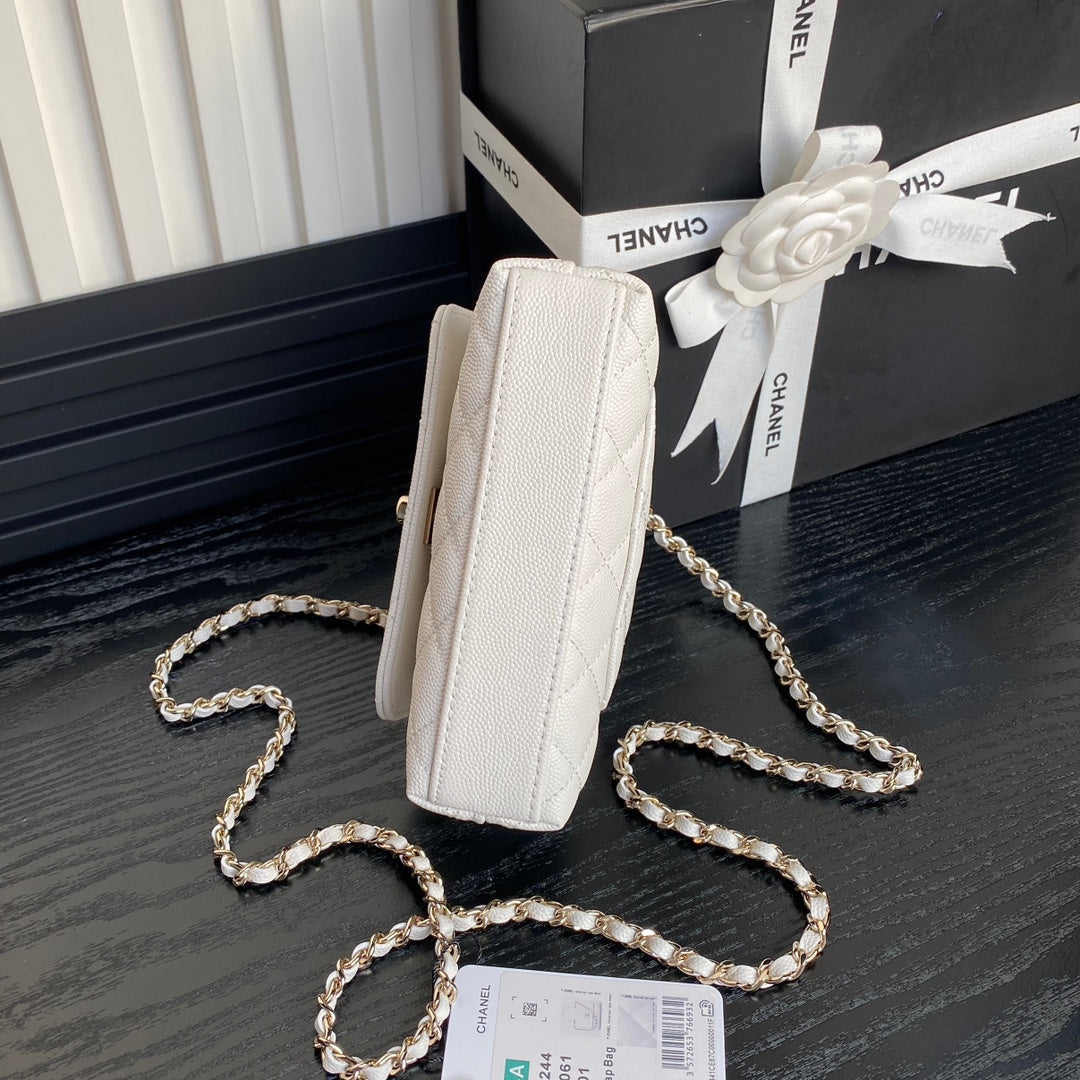 11 5cm white 24k ultra mini coco handle shoulder bag ap4244