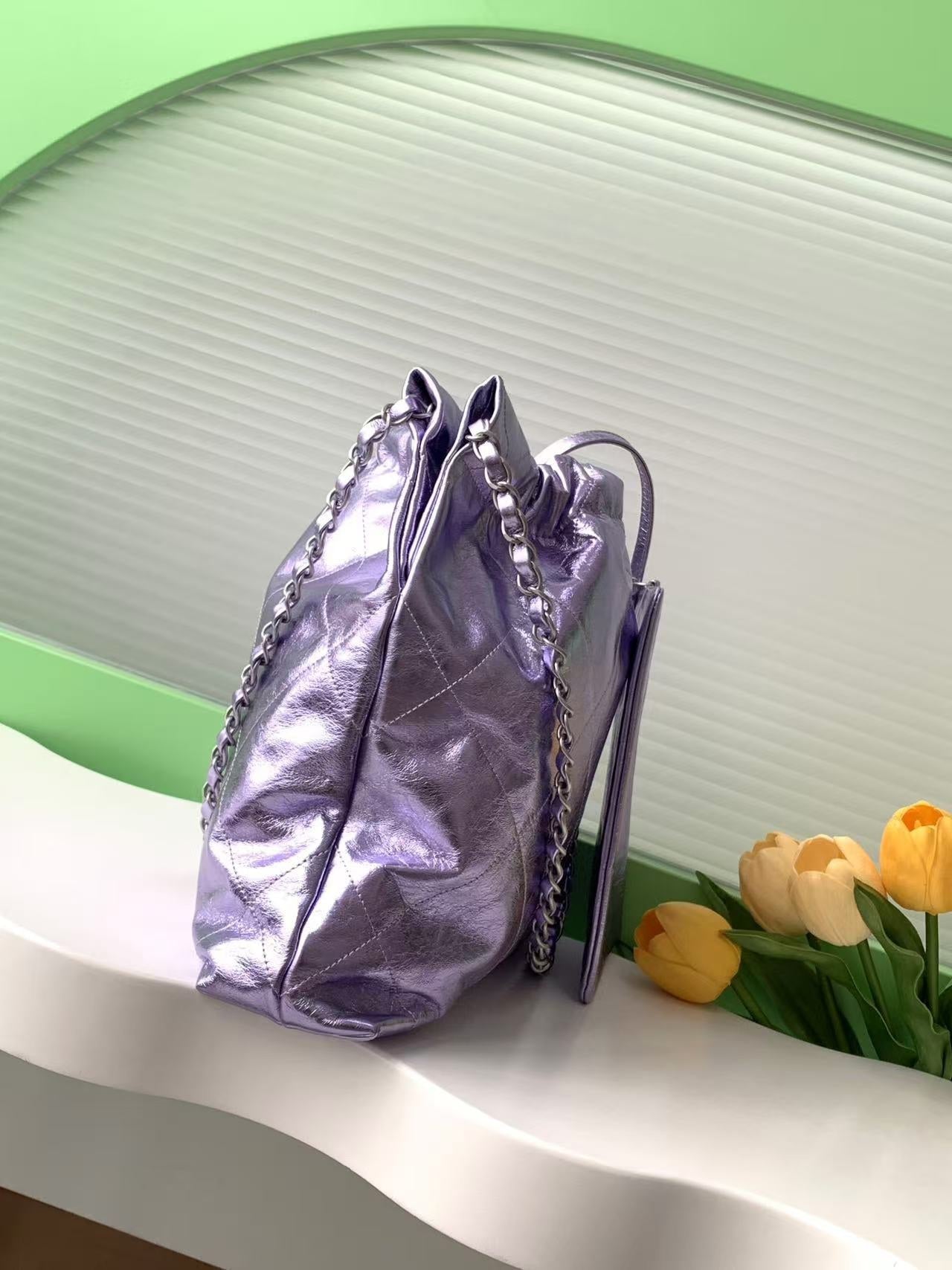 35CM Purple 25C Color Garbage Bag Shoulder Bag AS3260