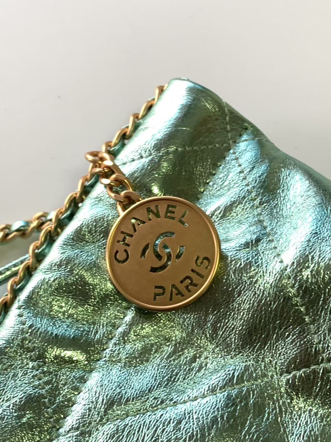 19cm green color garbage bag handheld shoulder bag as3980