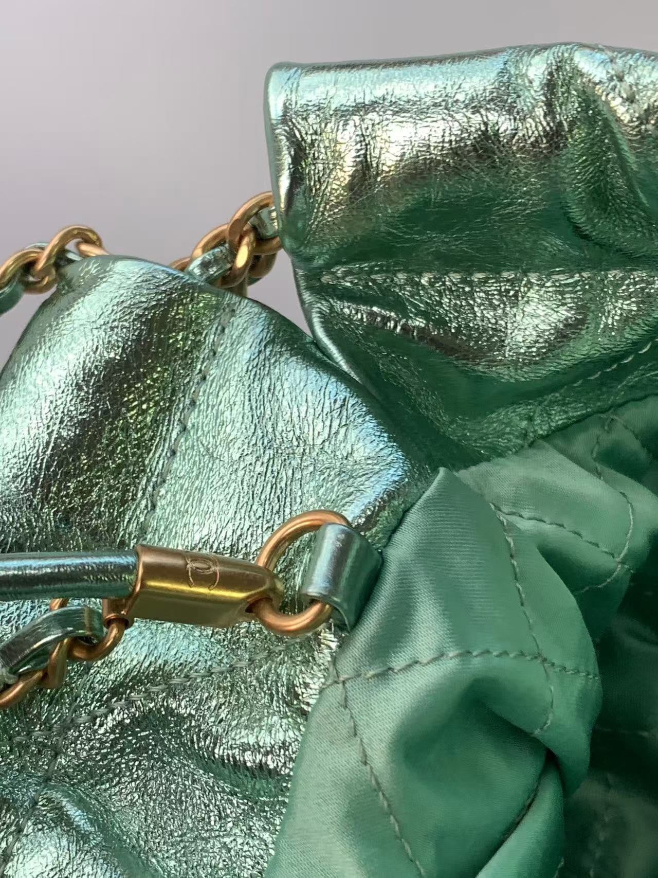 19cm green color garbage bag handheld shoulder bag as3980