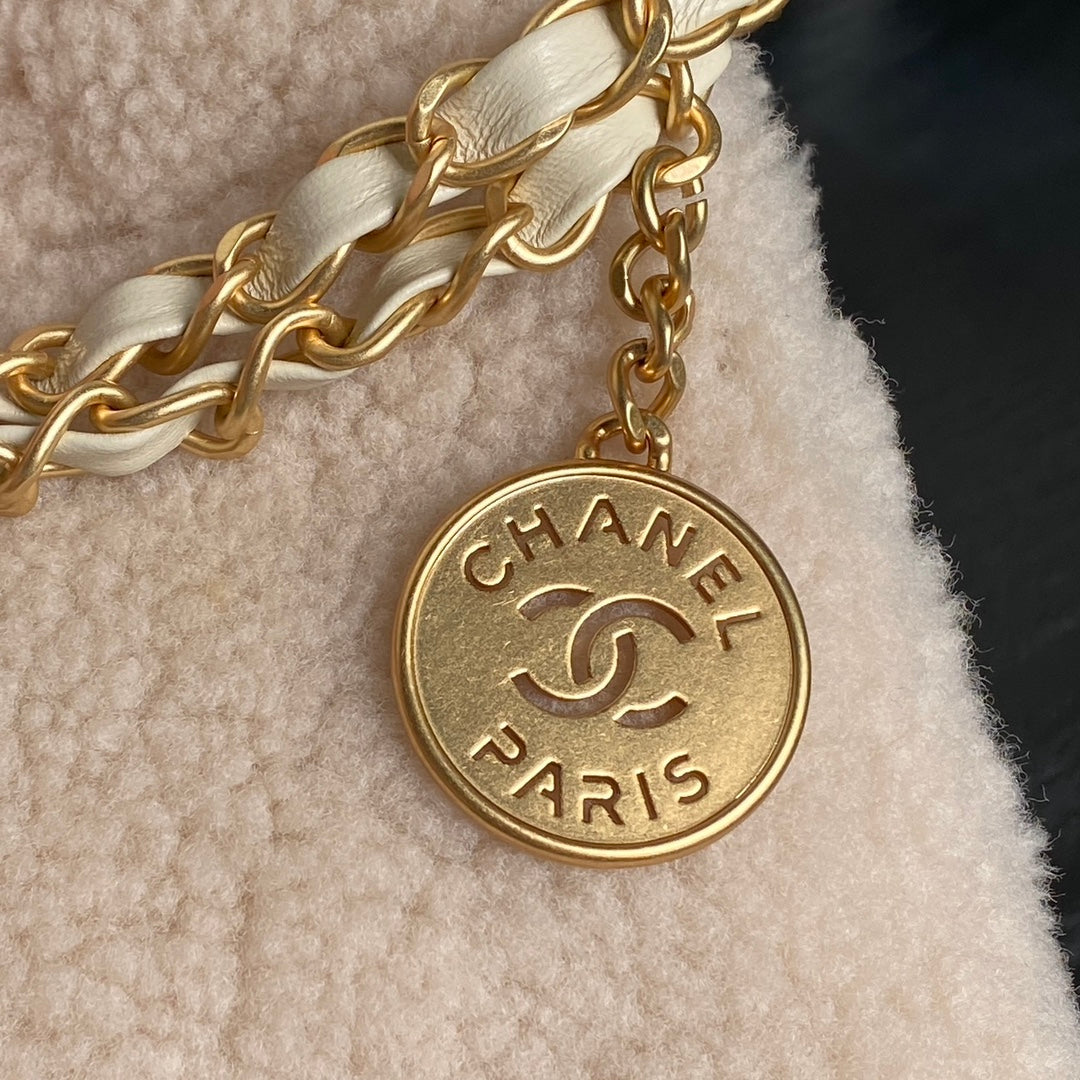 cha 35cm light pink 24k underarm shoulder bag as3260