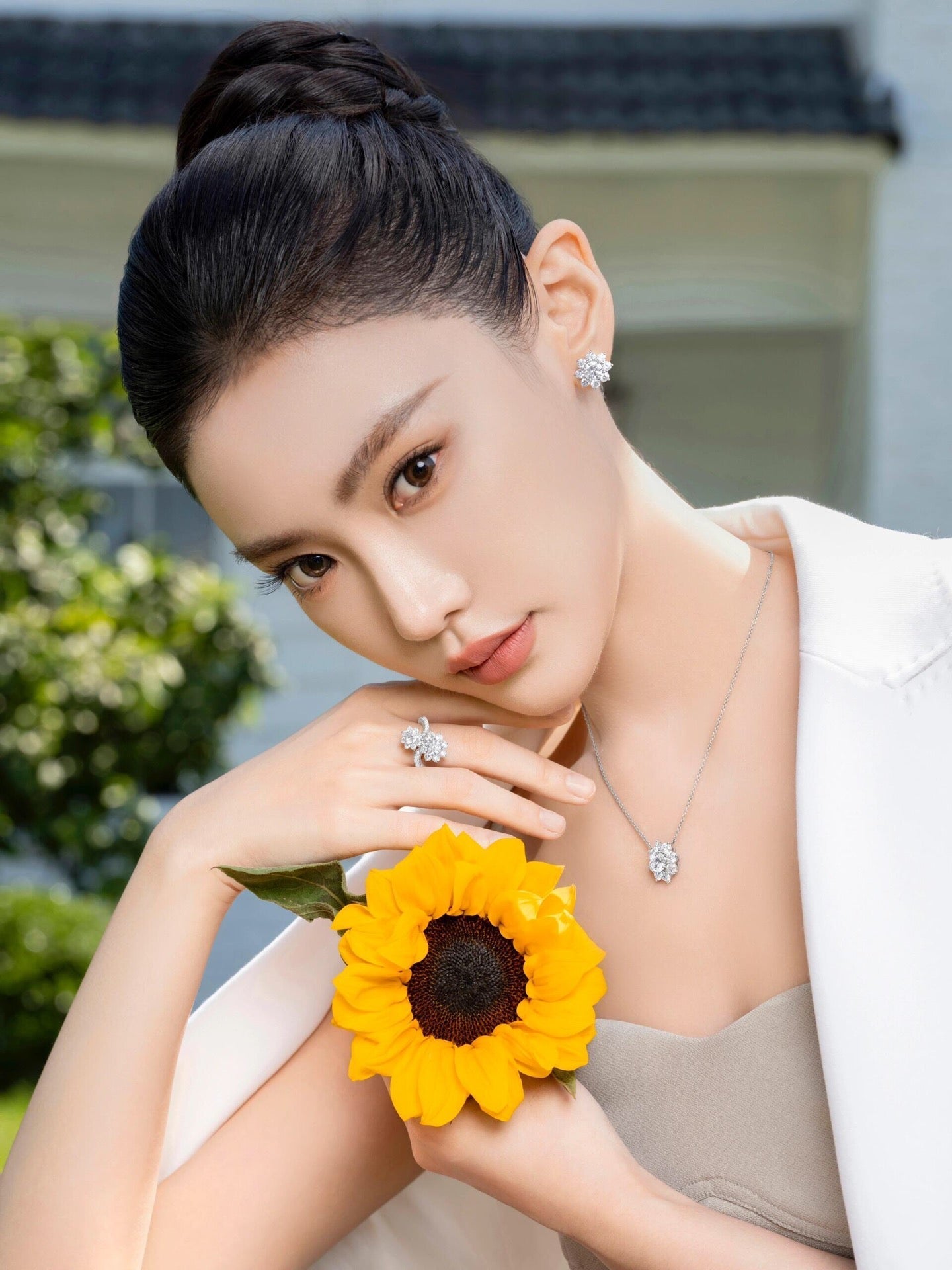 sunflower silver ring jza213