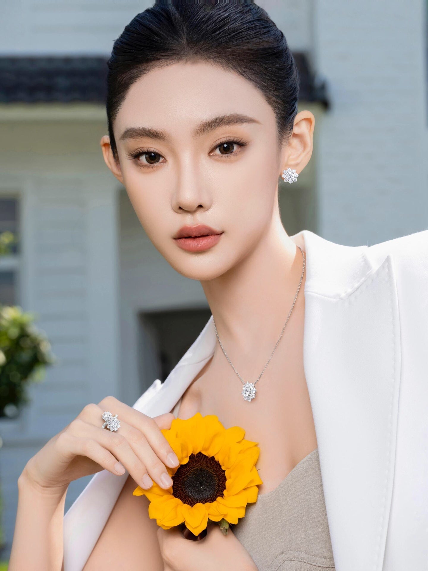 sunflower silver ring jza213