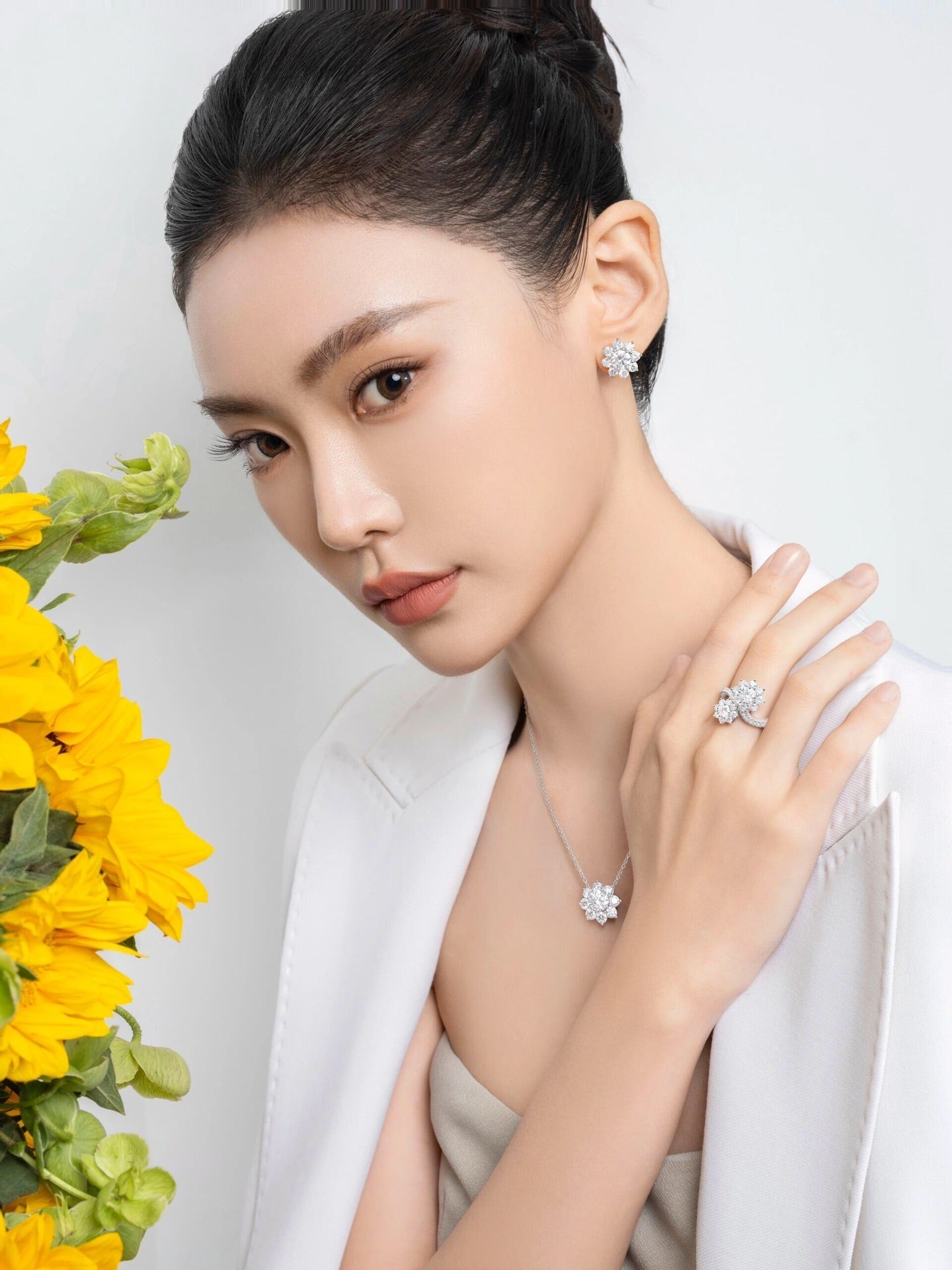 sunflower silver ring jza213