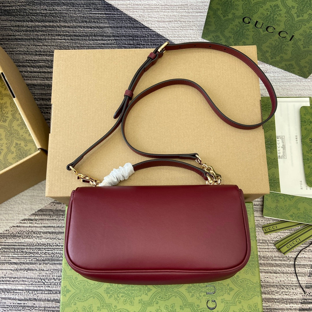 Horsebit 1955 series 22.6CM burgundy handbag 815206