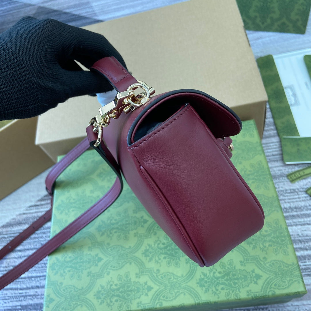 Horsebit 1955 series 22.6CM burgundy handbag 815206