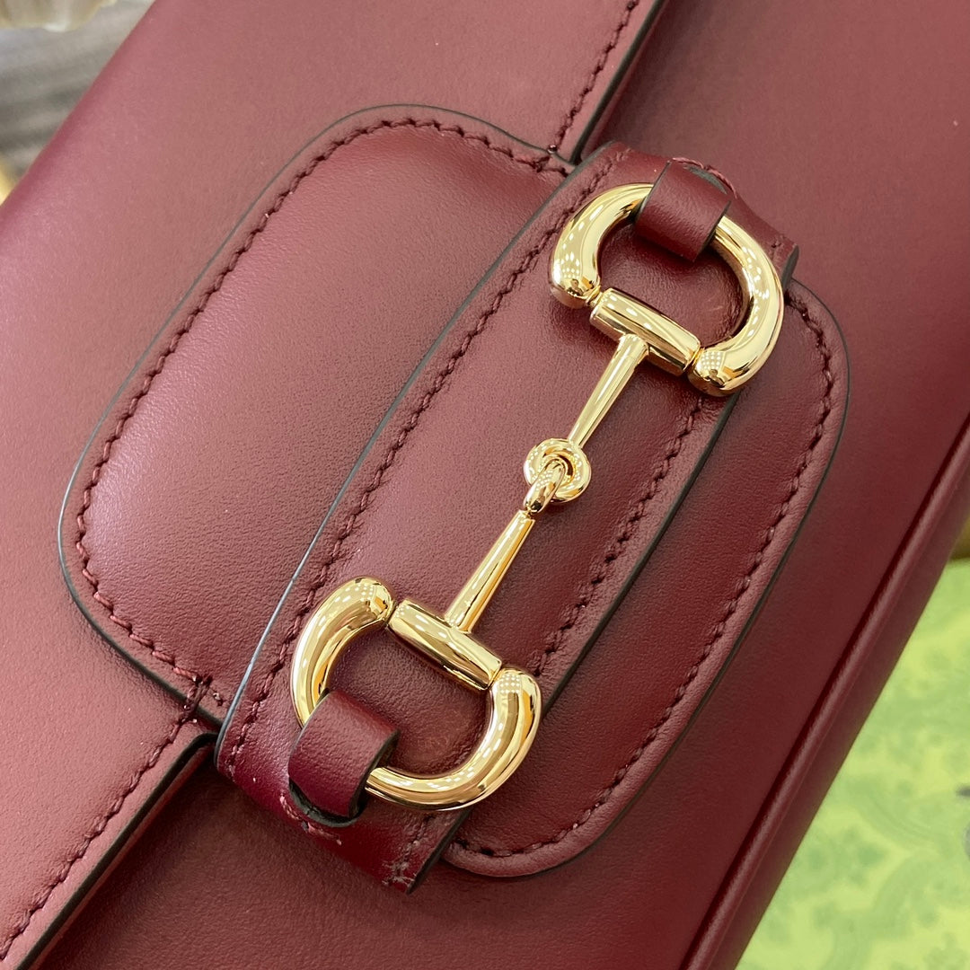 Horsebit 1955 series 22.6CM burgundy handbag 815206