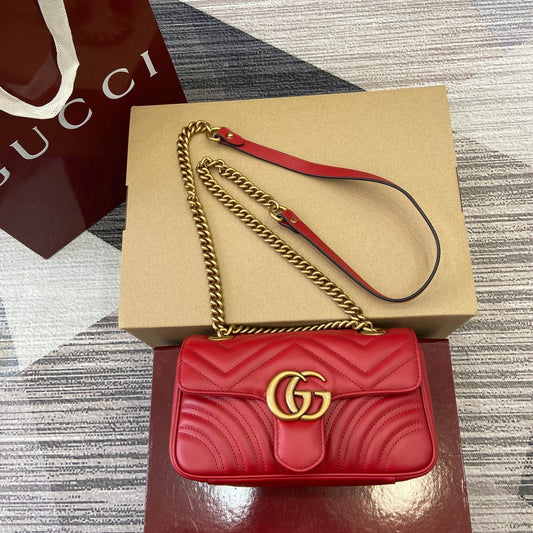 gg marmont series red crossbody shoulder bag 446744