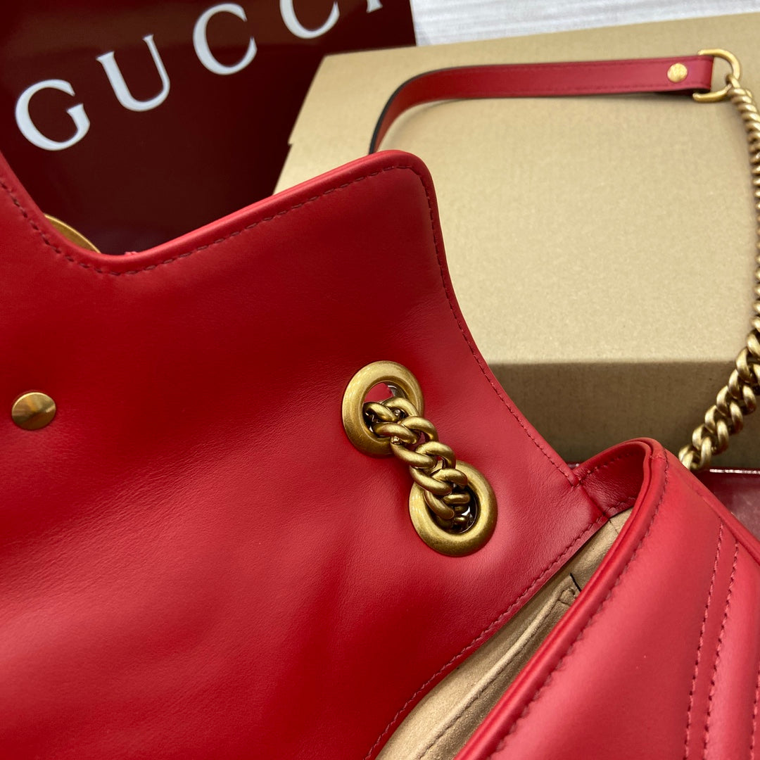 gg marmont series red crossbody shoulder bag 446744