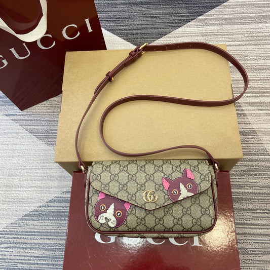 gg ophidia series 22cm red cross shoulder bag 818764