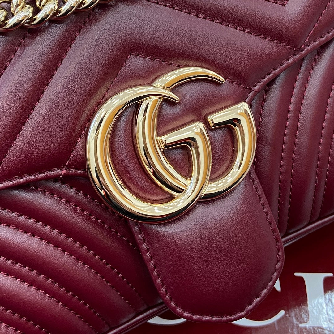 marmont series 26cm red chain shoulder backpack 443497