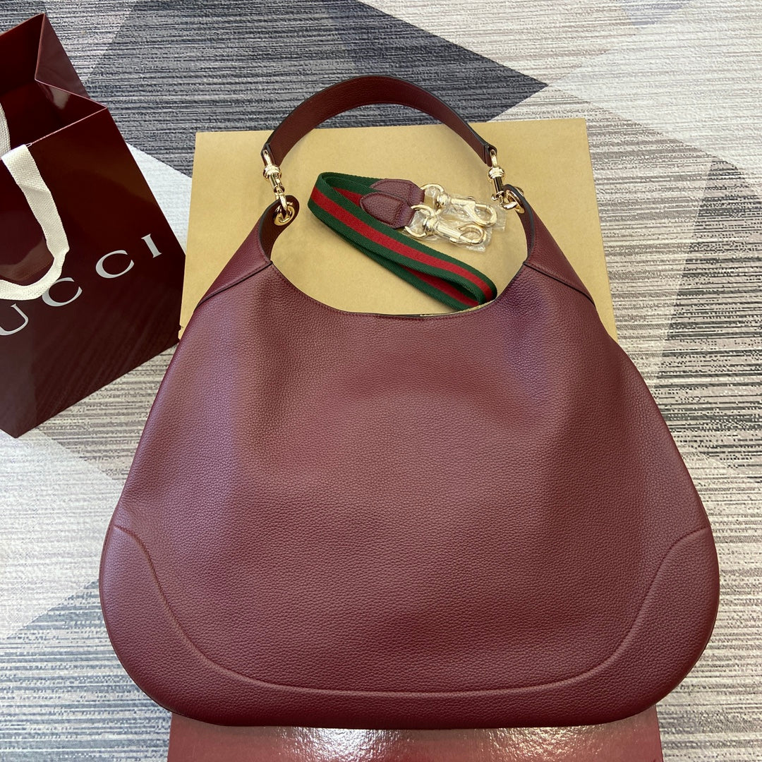 gg 49cm burgundy double lock shoulder bag 820169