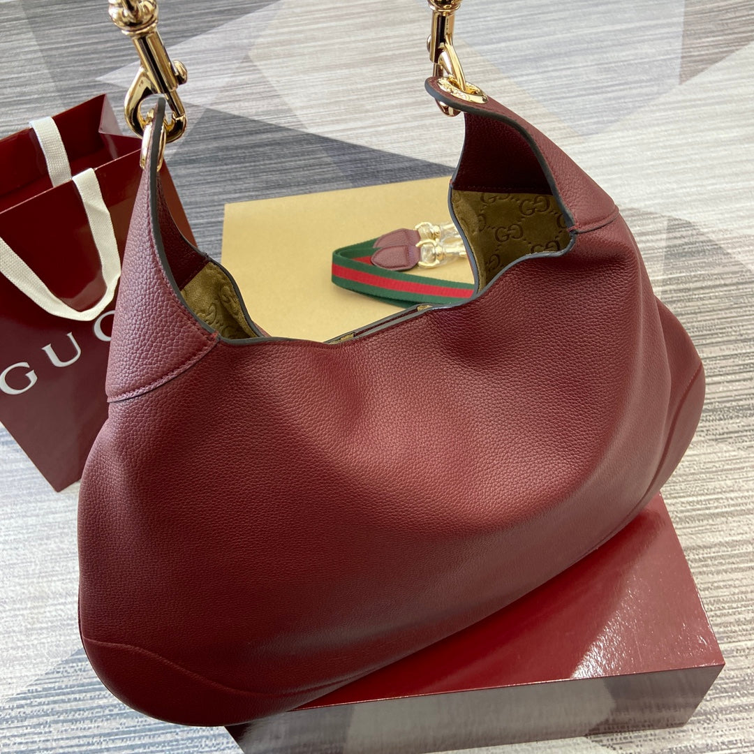 gg 49cm burgundy double lock shoulder bag 820169