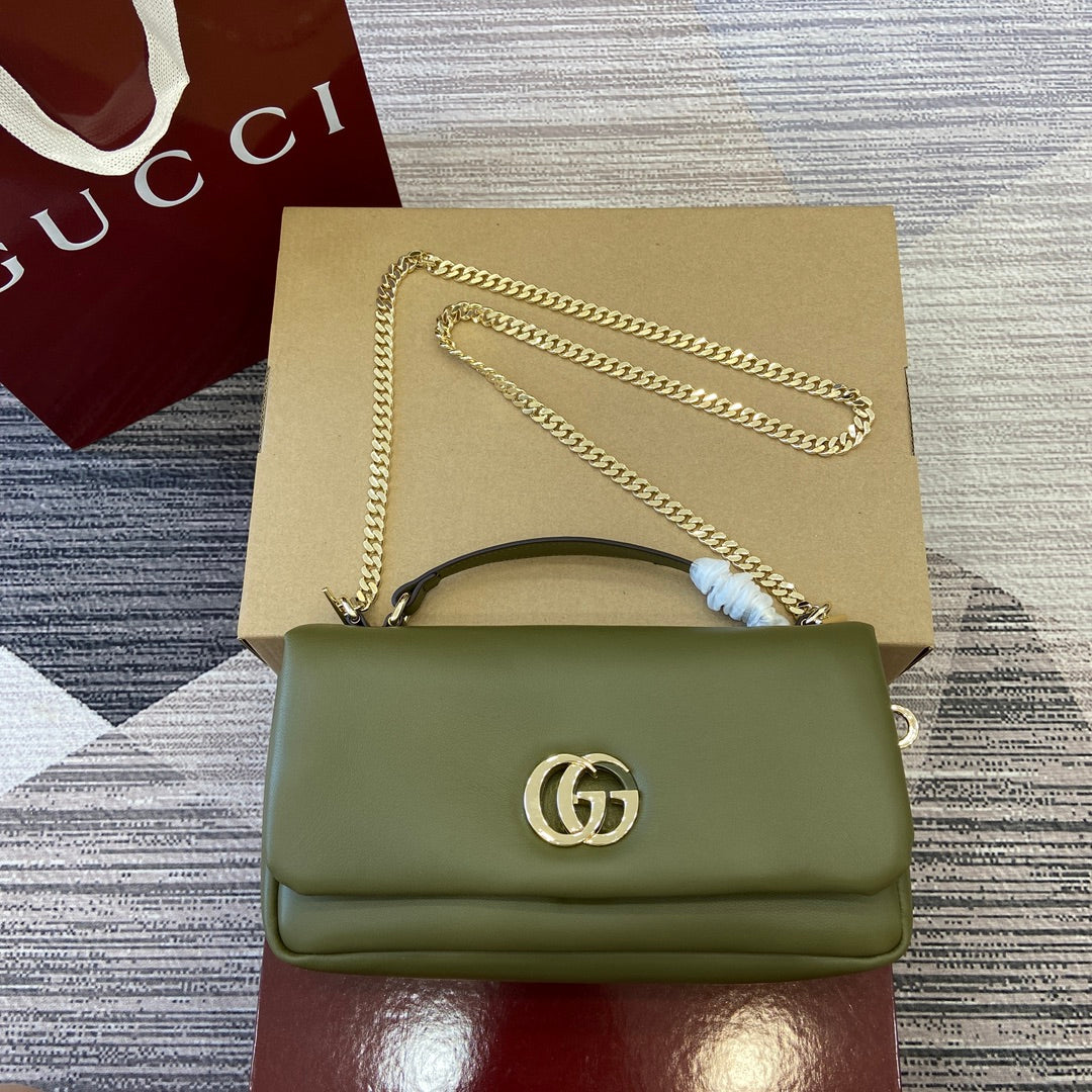 GG 25.9CM Milano Green Cross Handbag 806016