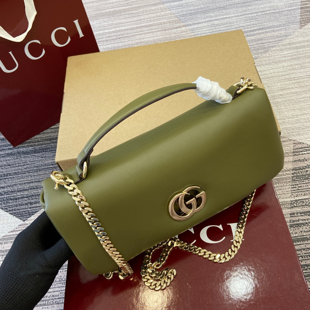 GG 25.9CM Milano Green Cross Handbag 806016