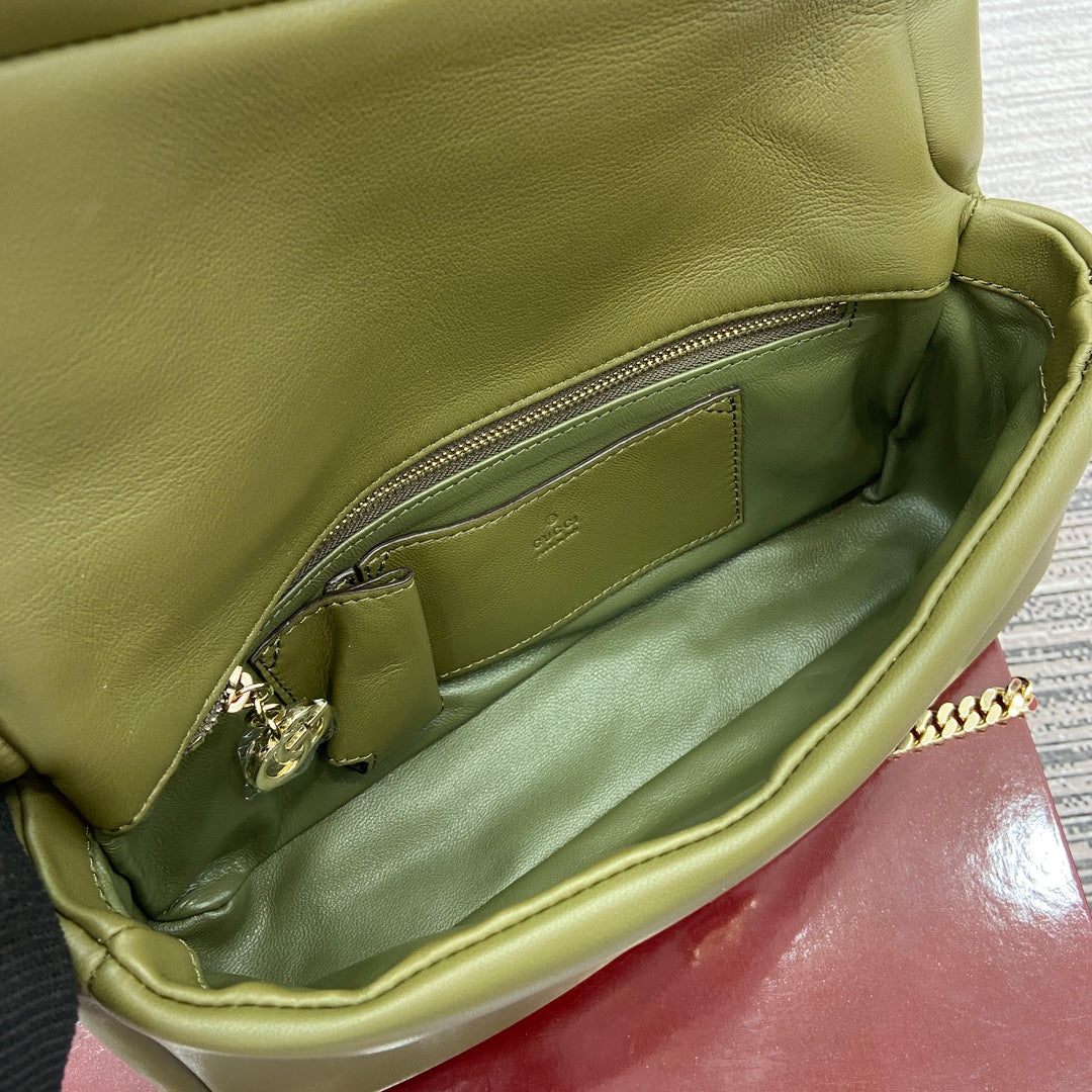 GG 25.9CM Milano Green Cross Handbag 806016